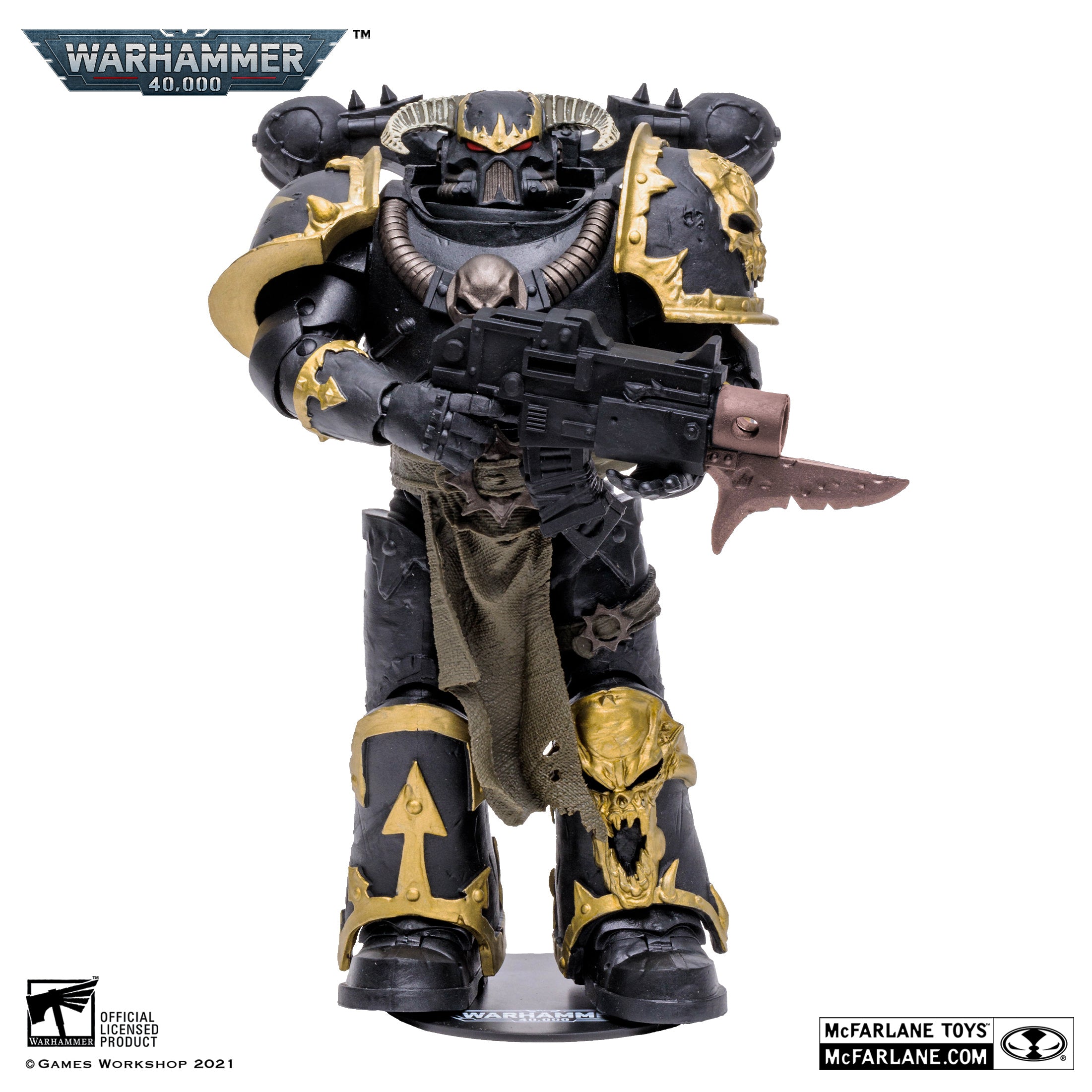  McFarlane Toys Warhammer 40000 7IN Figures WV6 - Chaos Space  Marine (Word Bearer)(Gold Label) : Toys & Games
