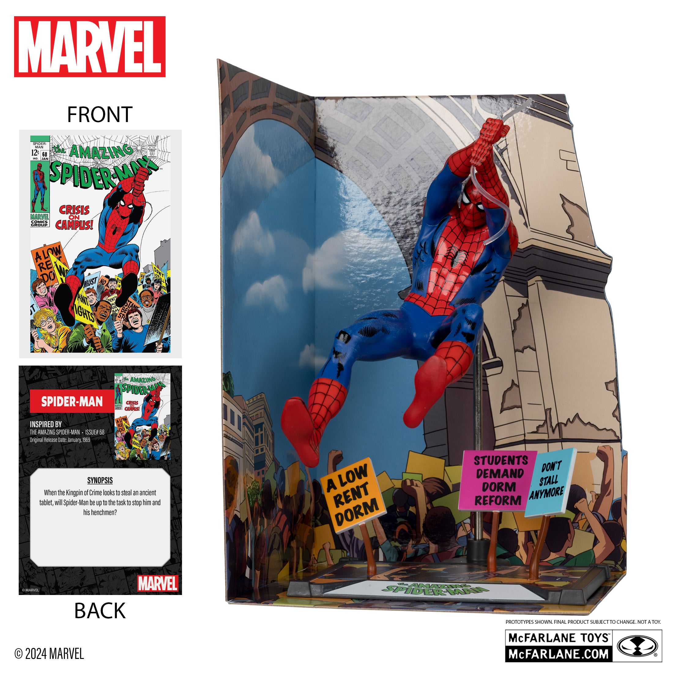 Spider-Man 1:10th Scale Collectible with Scene Gold Label by McFarlane