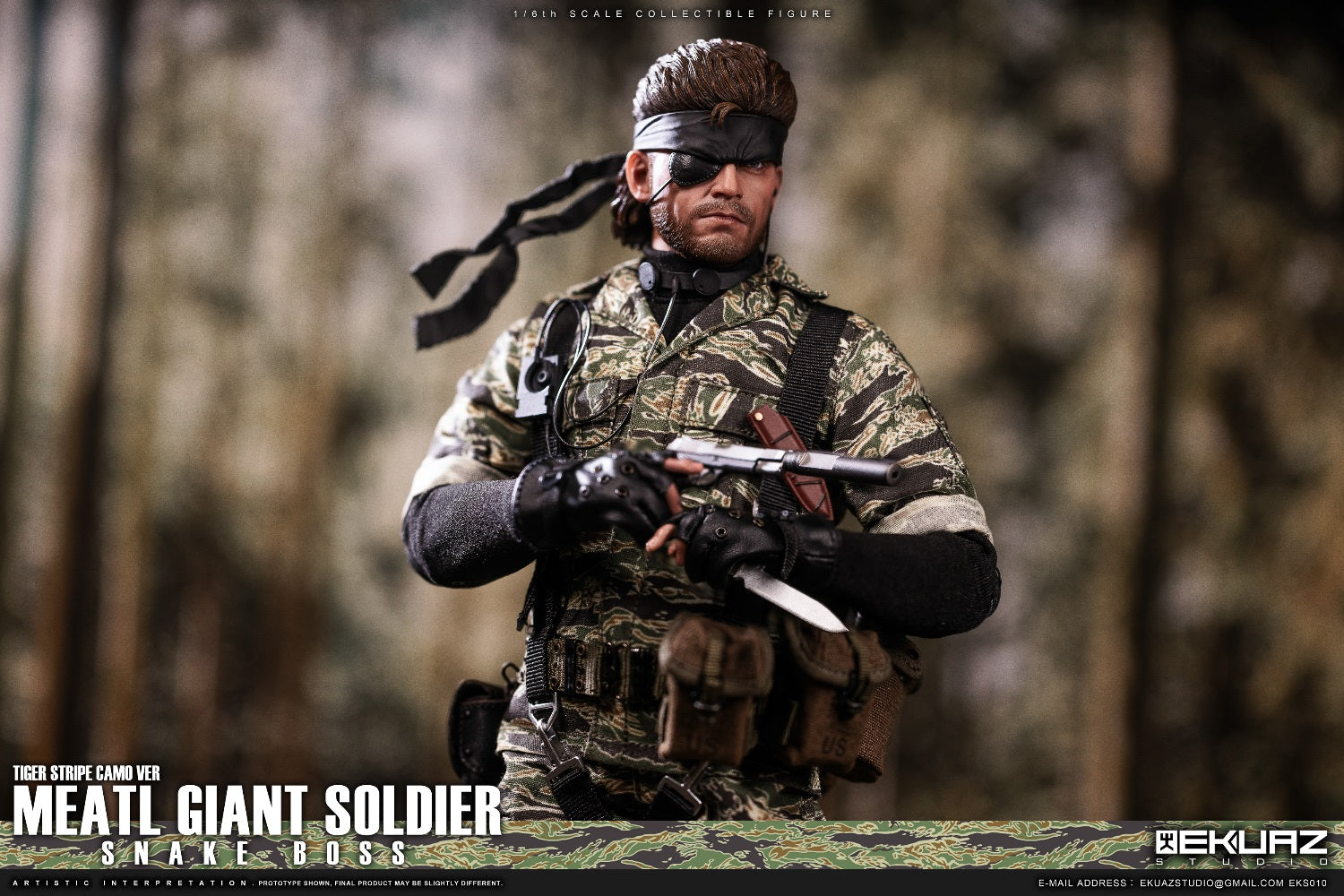 Snake Boss Figure (Tiger Stripe Camo Version) EKS010 1/6 Scale Metal Giant Soldier By EKUAZ STUDIO