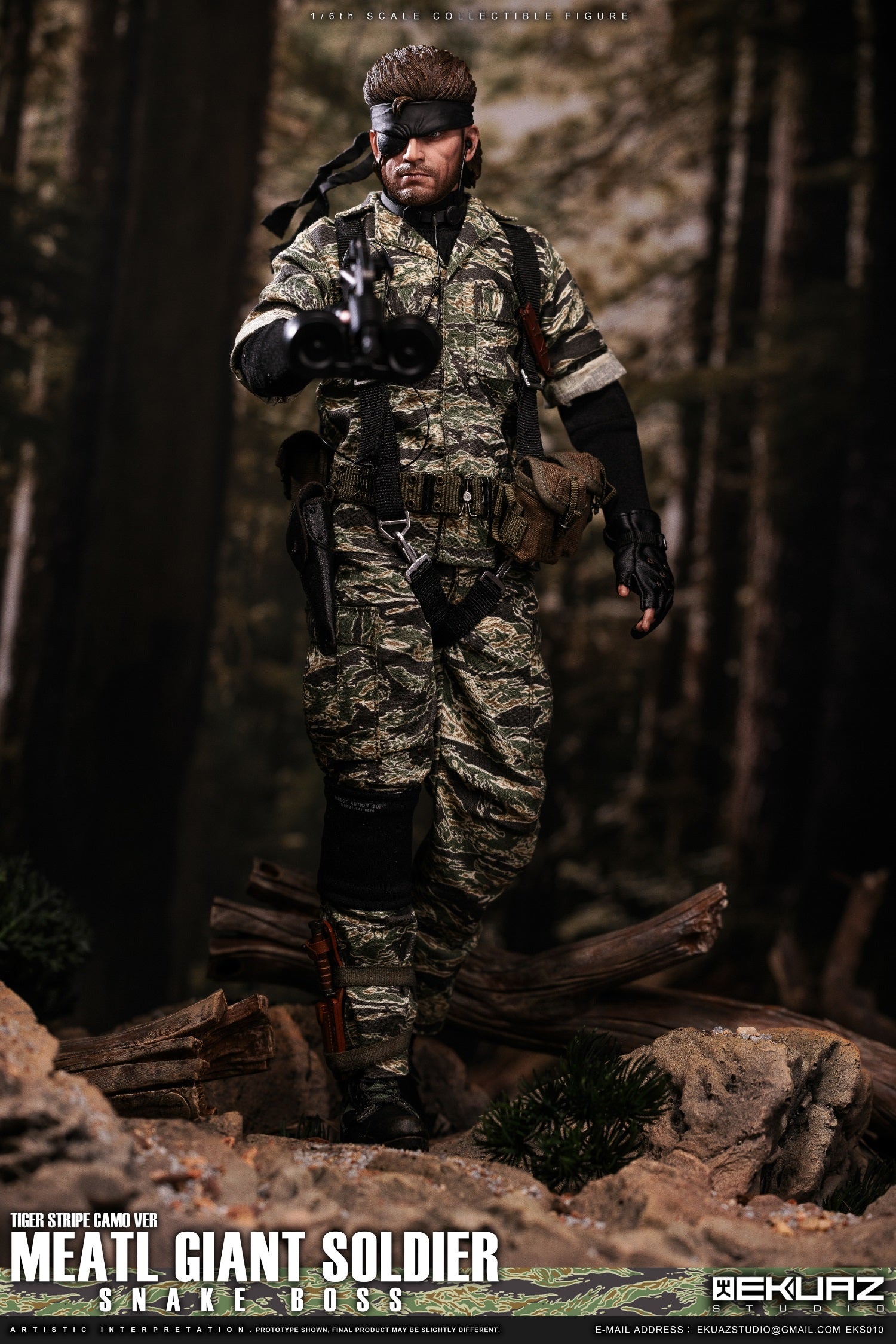 Snake Boss Figure (Tiger Stripe Camo Version) EKS010 1/6 Scale Metal Giant Soldier By EKUAZ STUDIO