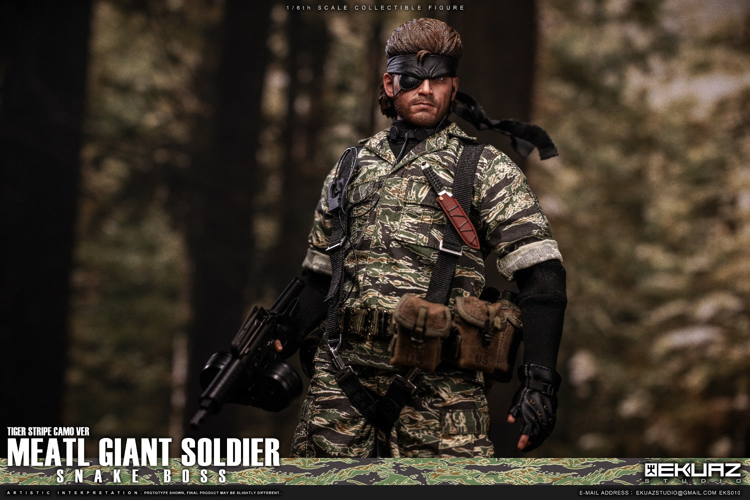 Snake Boss Figure (Tiger Stripe Camo Version) EKS010 1/6 Scale Metal Giant Soldier By EKUAZ STUDIO