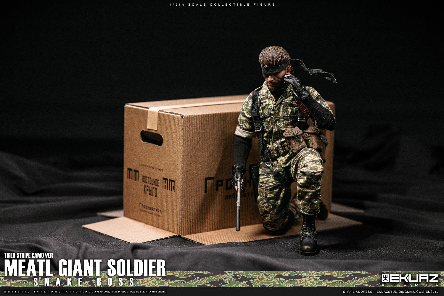 Snake Boss Figure (Tiger Stripe Camo Version) EKS010 1/6 Scale Metal Giant Soldier By EKUAZ STUDIO