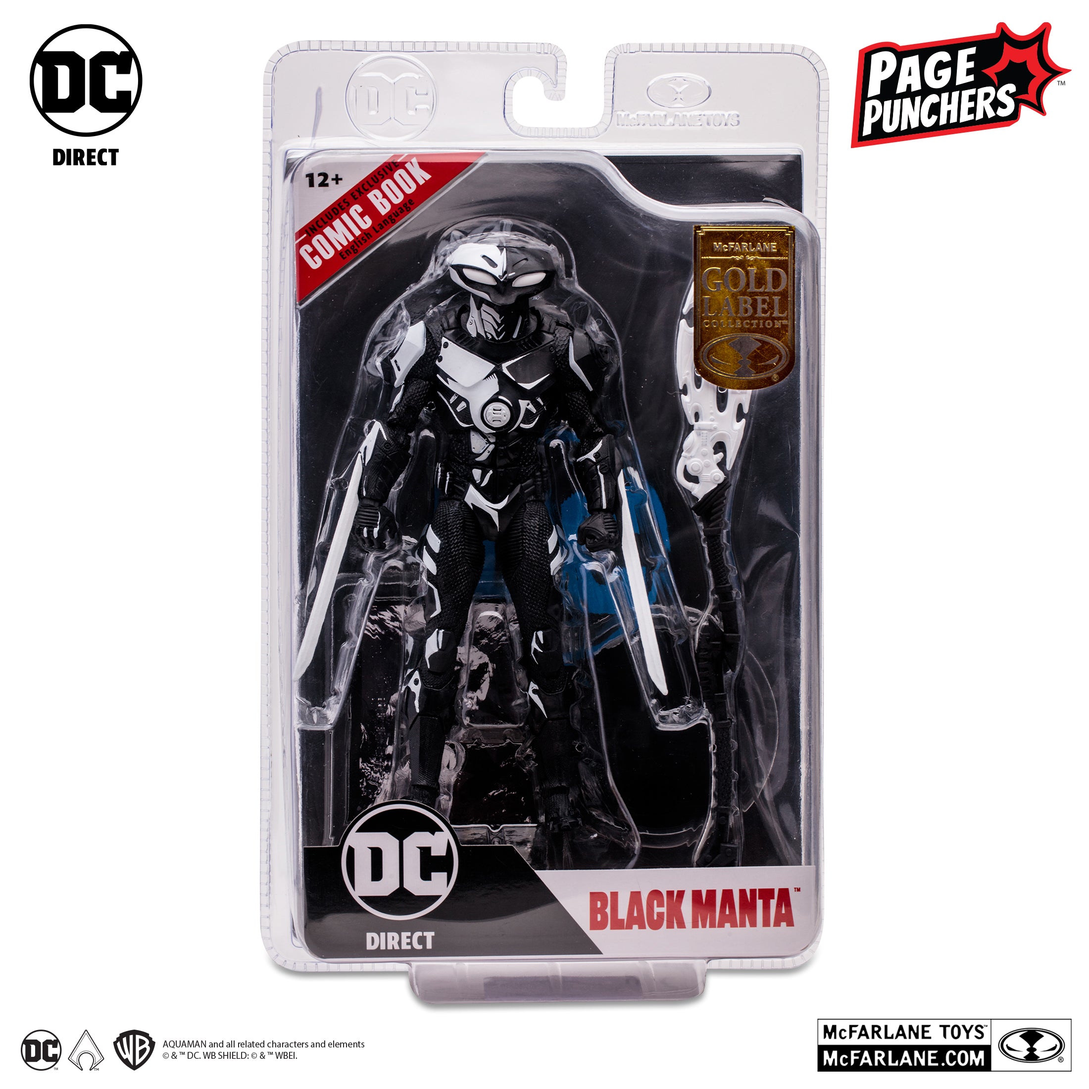 Black Manta (Line Art) Gold Label (Page Punchers) Figure By McFarlane