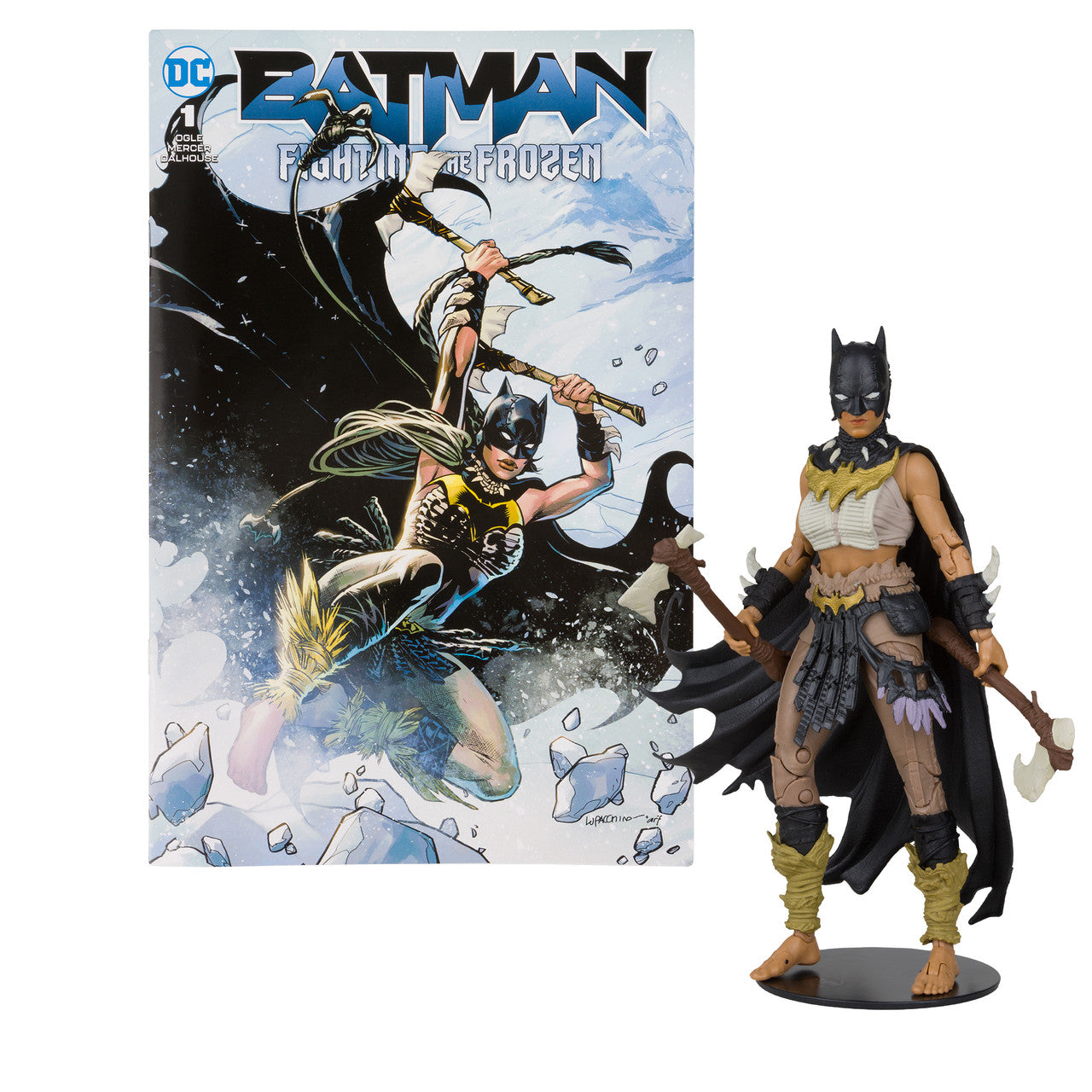 Batgirl w/Batman Fighting the Frozen Comic (DC Page Punchers) 7" Figure By Mcfarlane