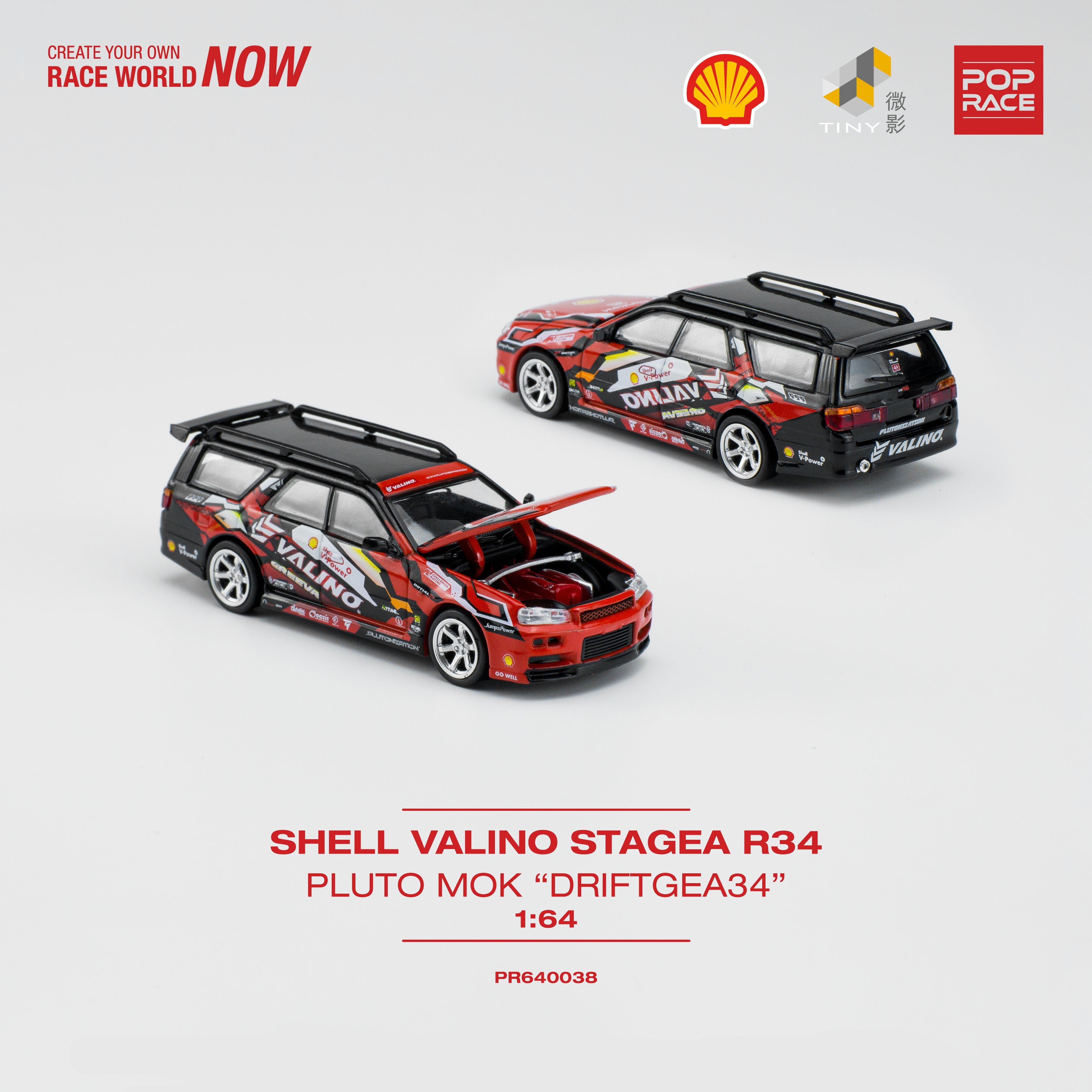 Shell Valino Stagea R34 Pluto Mok "DRIFTGEA34" PR640038 by Pop Race