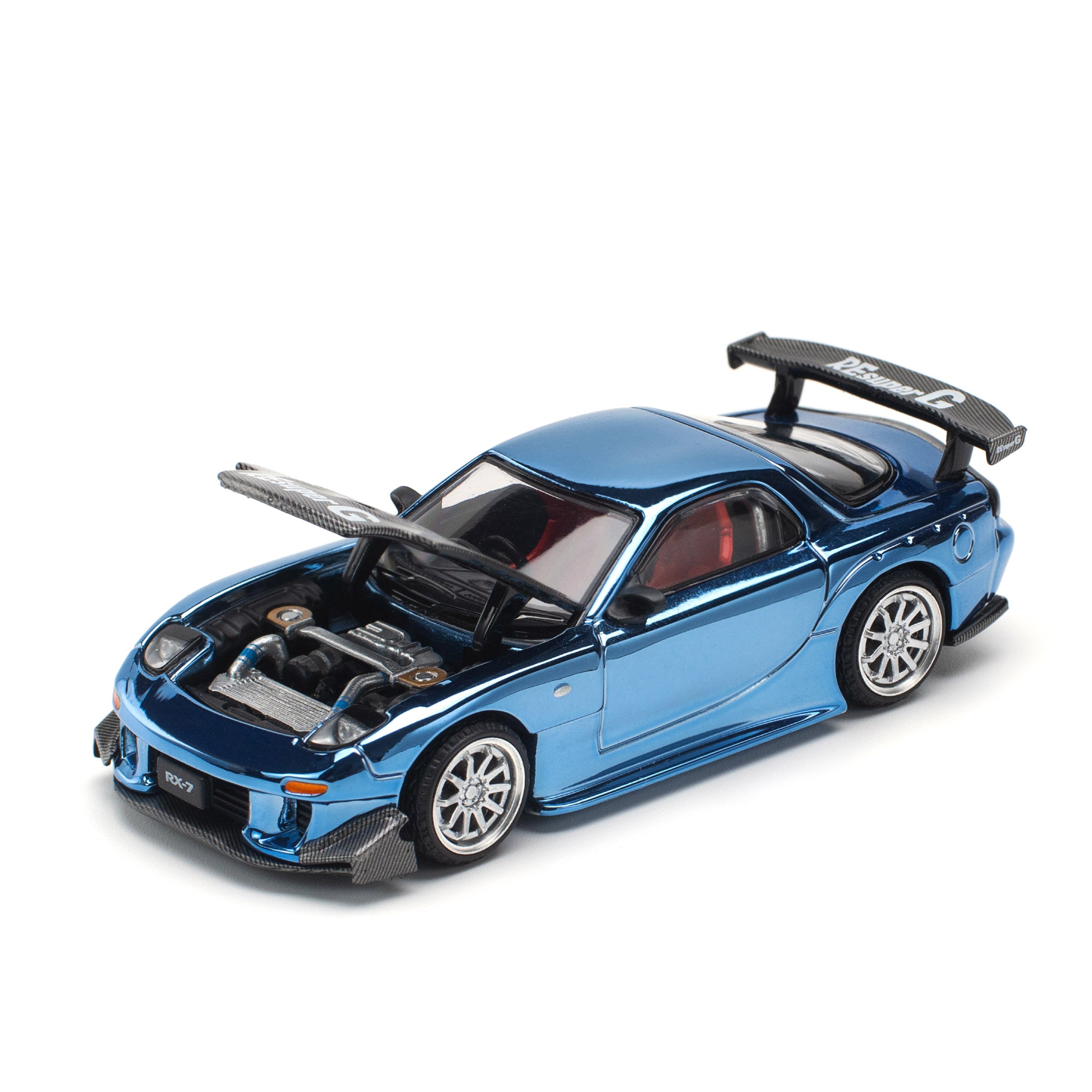 MAZDA RX7 RE-AMEMIYA WIDEBODY BLUE CHROME PR640223 by Pop Race