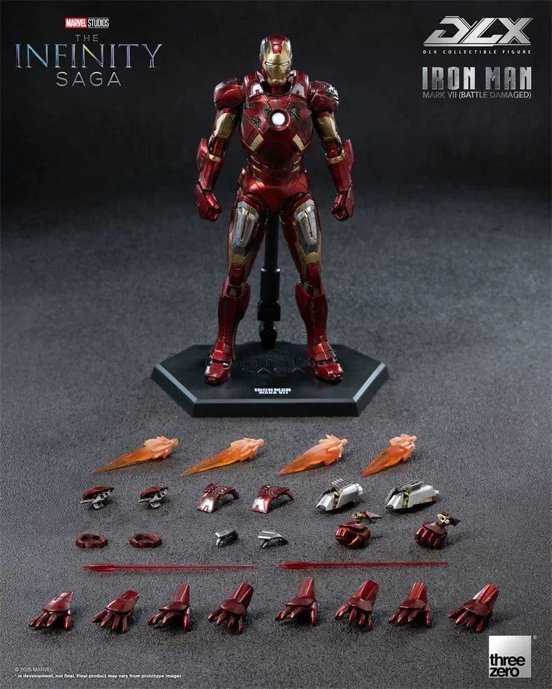 Infinity Saga Iron Man Mark 7 Battle Damaged DLX Action Figure By Threezero