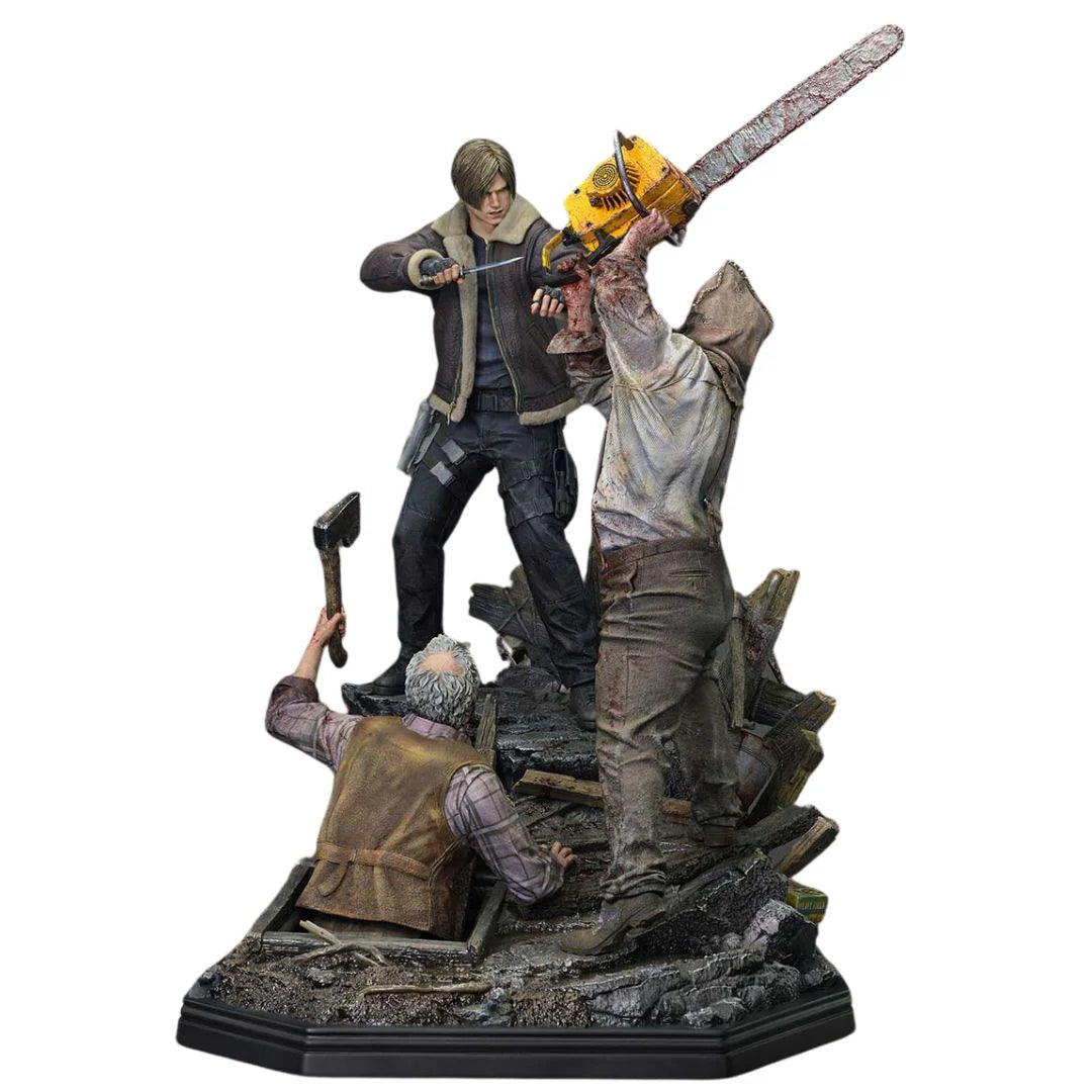 Resident Evil 4 Leon S. Kennedy Versus Chainsaw Villager Statue By Prime1 Studio