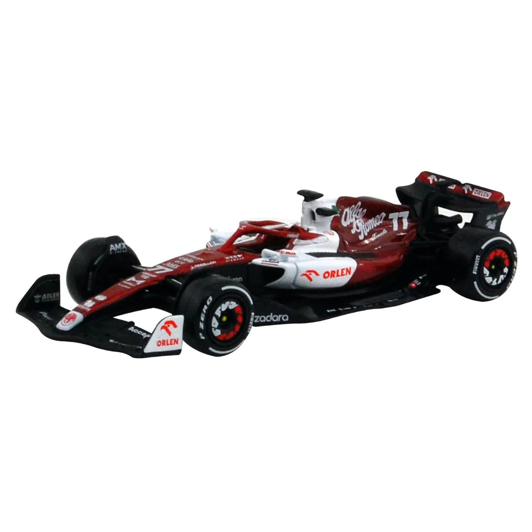 2022 Alfa Romeo C42 #77 Valtteri Bottas 1:43 Scale Model Car Collectible By Bburago