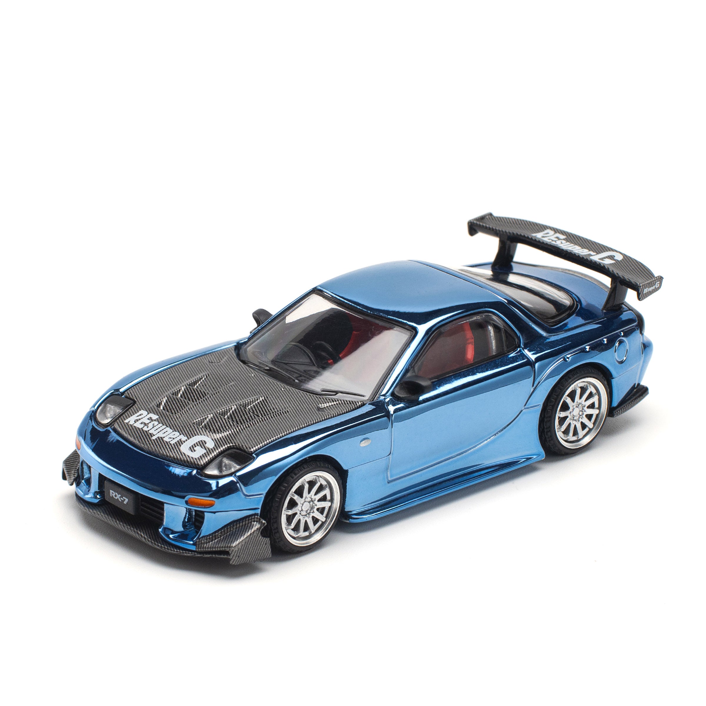 MAZDA RX7 RE-AMEMIYA WIDEBODY BLUE CHROME PR640223 by Pop Race