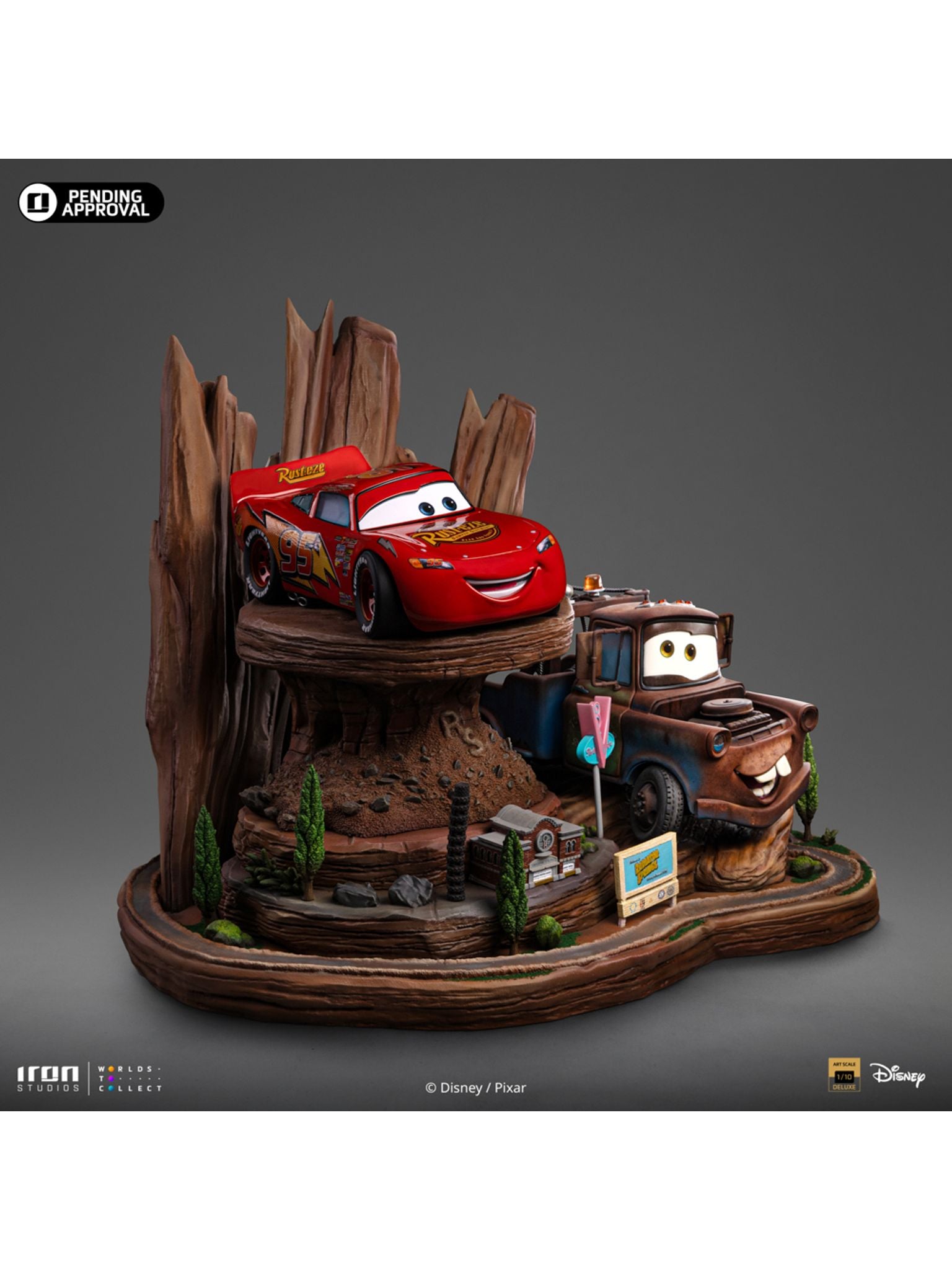 Disney Cars - Lightning Mcqueen & Tow Mater Deluxe 1/10 Statue by Iron Studios