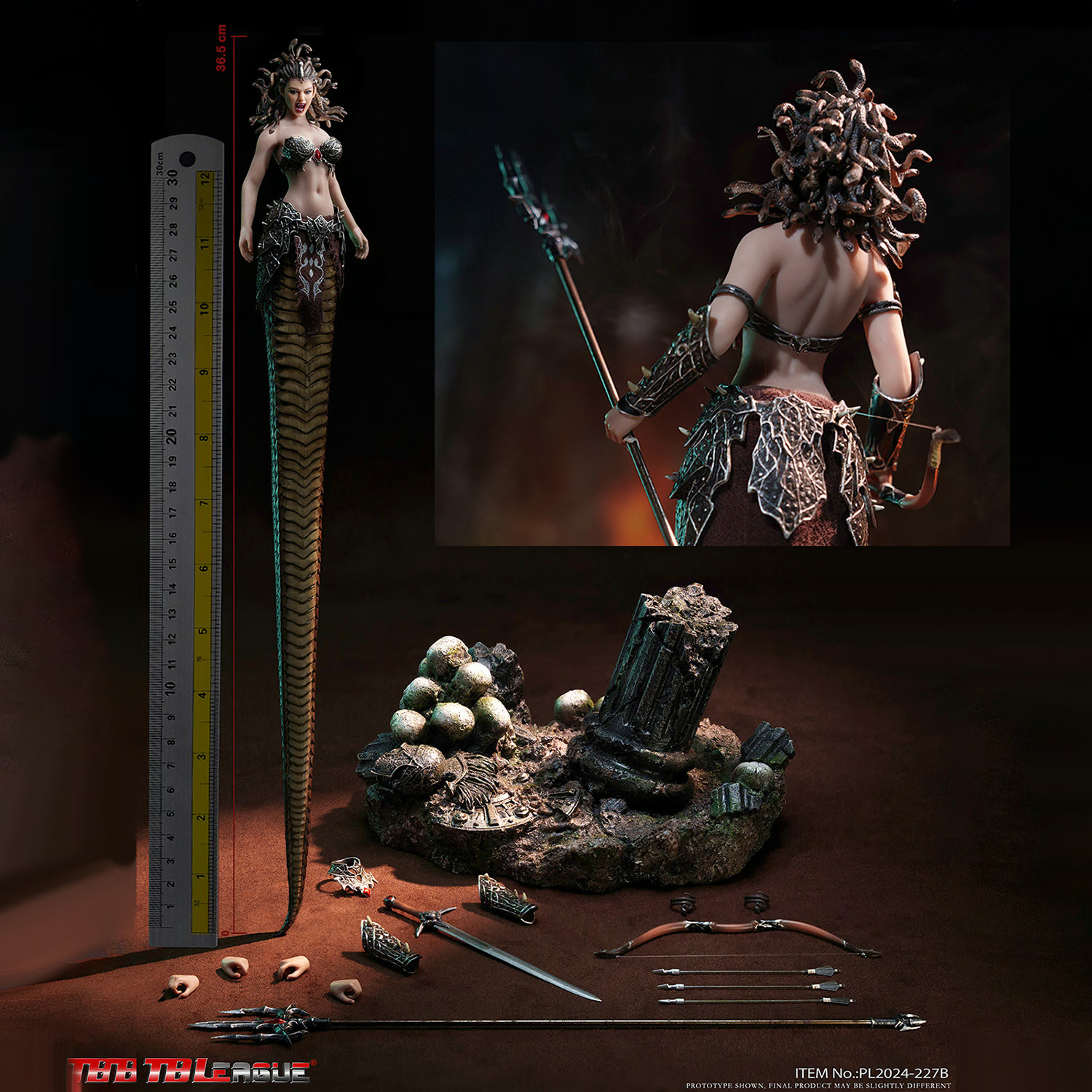 Medusa with Tail (Silver) Action Figure by TBLeague