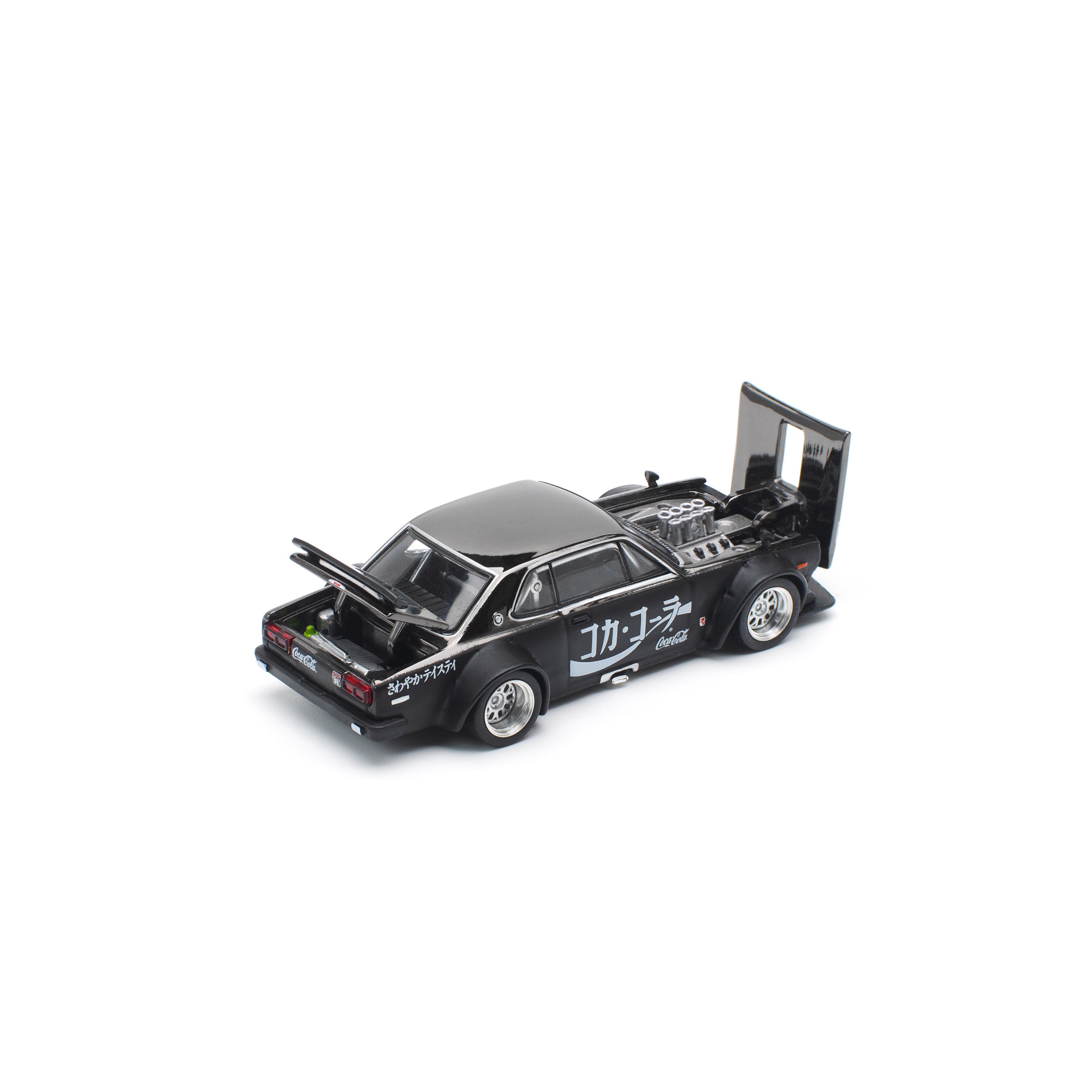 SKYLINE GT-R V8 DRIFT (HAKOSUKA) Coca Cola Chrome Black JP PR640161 by Pop Race