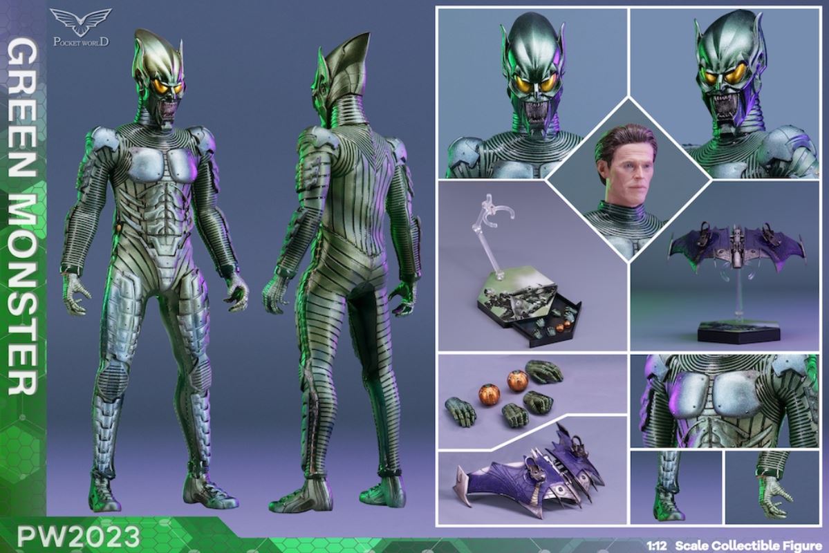 Green Monster with Glider Action Figure by PW Toys