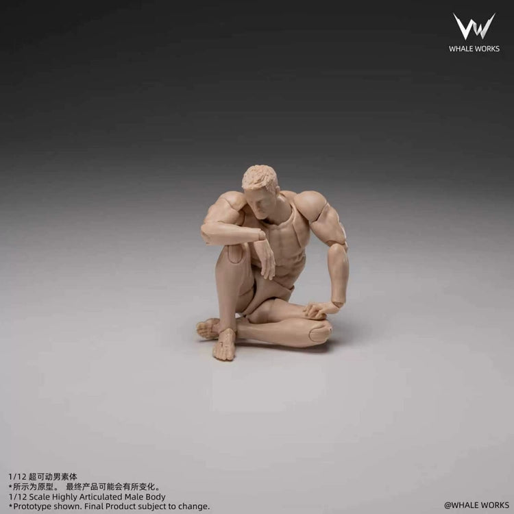 WHALE WORKS Male Body White Skin Action Figure