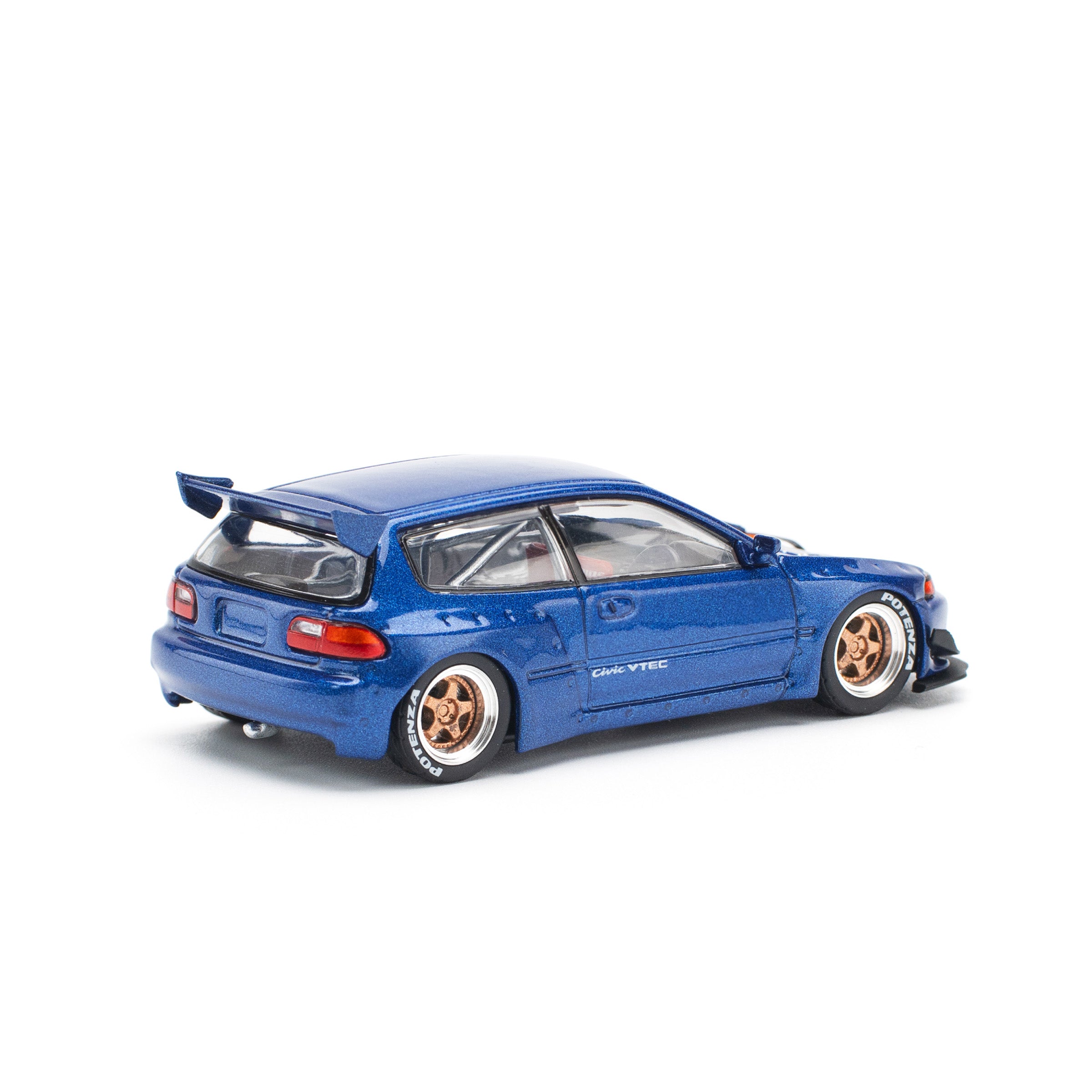 PANDEM CIVIC EG6 METALLIC BLUE WITH OPEN HOOD PR640174 by Pop Race