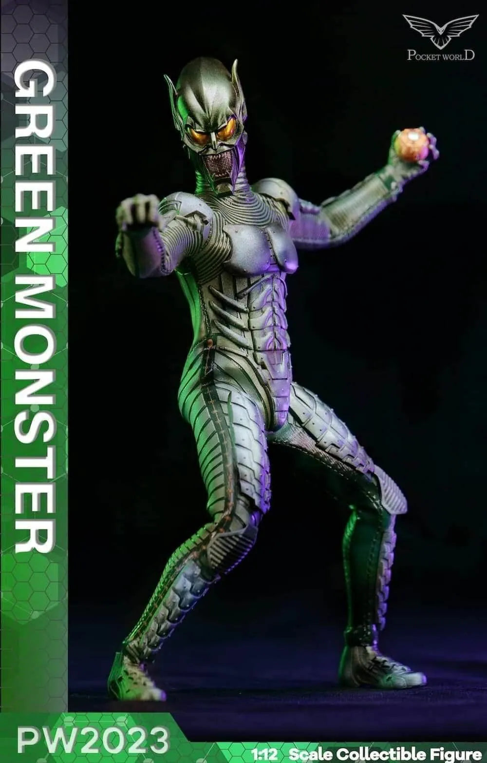 Green Monster with Glider Action Figure by PW Toys