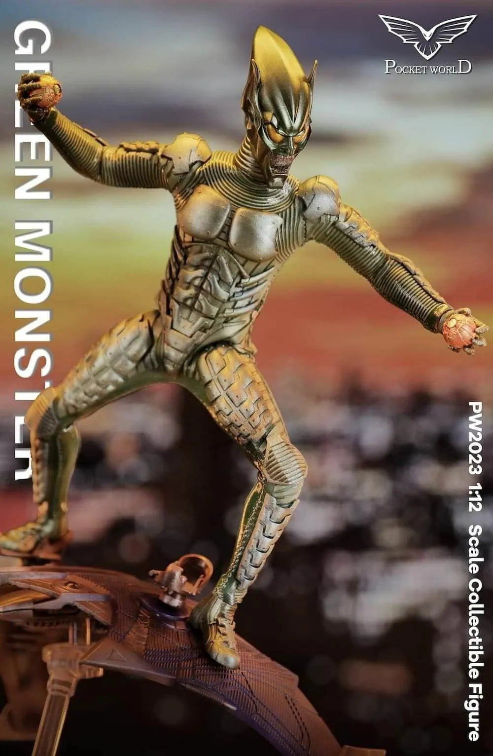 Green Monster with Glider Action Figure by PW Toys