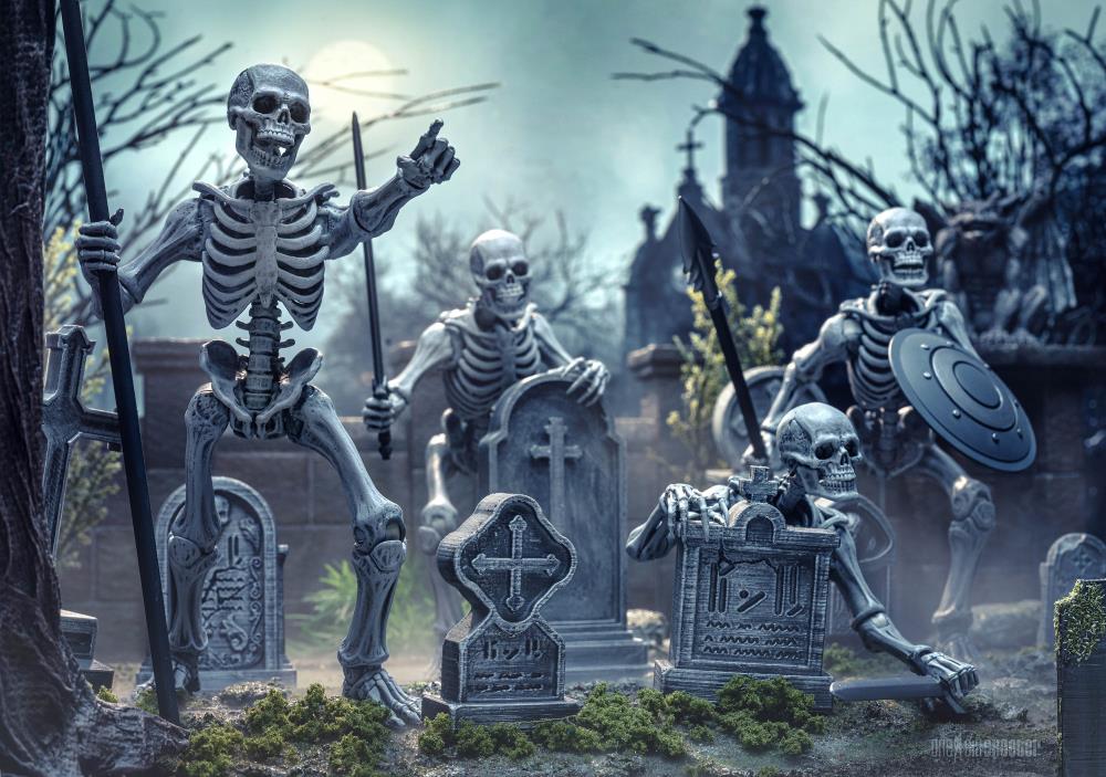 Graveyard Skeletons Action Figure Four Pack