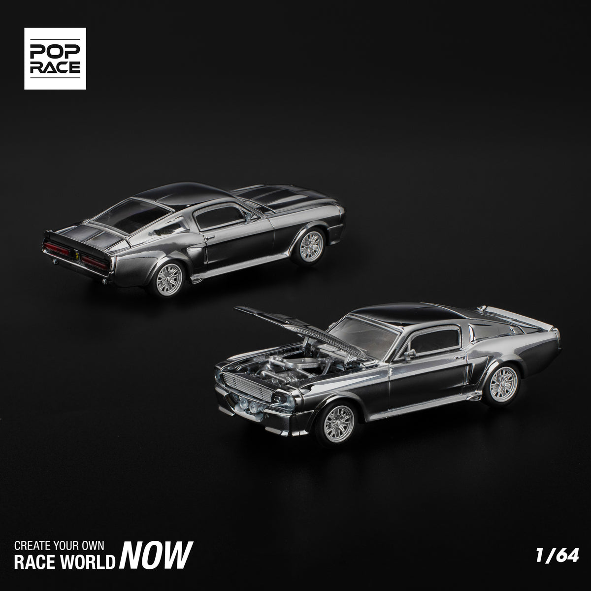 SHELBY MUSTANG GT500 SILVER CHROME PR640312 by Pop Race
