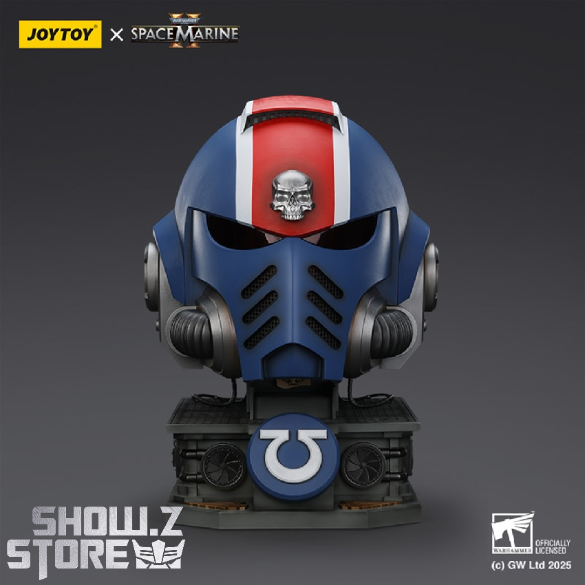 JOYTOY JT01697 1/1 Warhammer 40 Ultramarines Lieutenant Titus' MKX Helmet & Display Stand