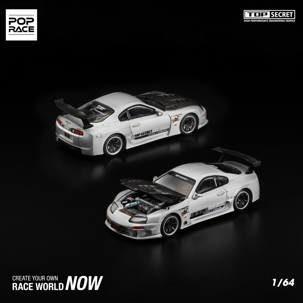 TOP SECRET GT300 SUPRA Silver PR640324 by Pop Race
