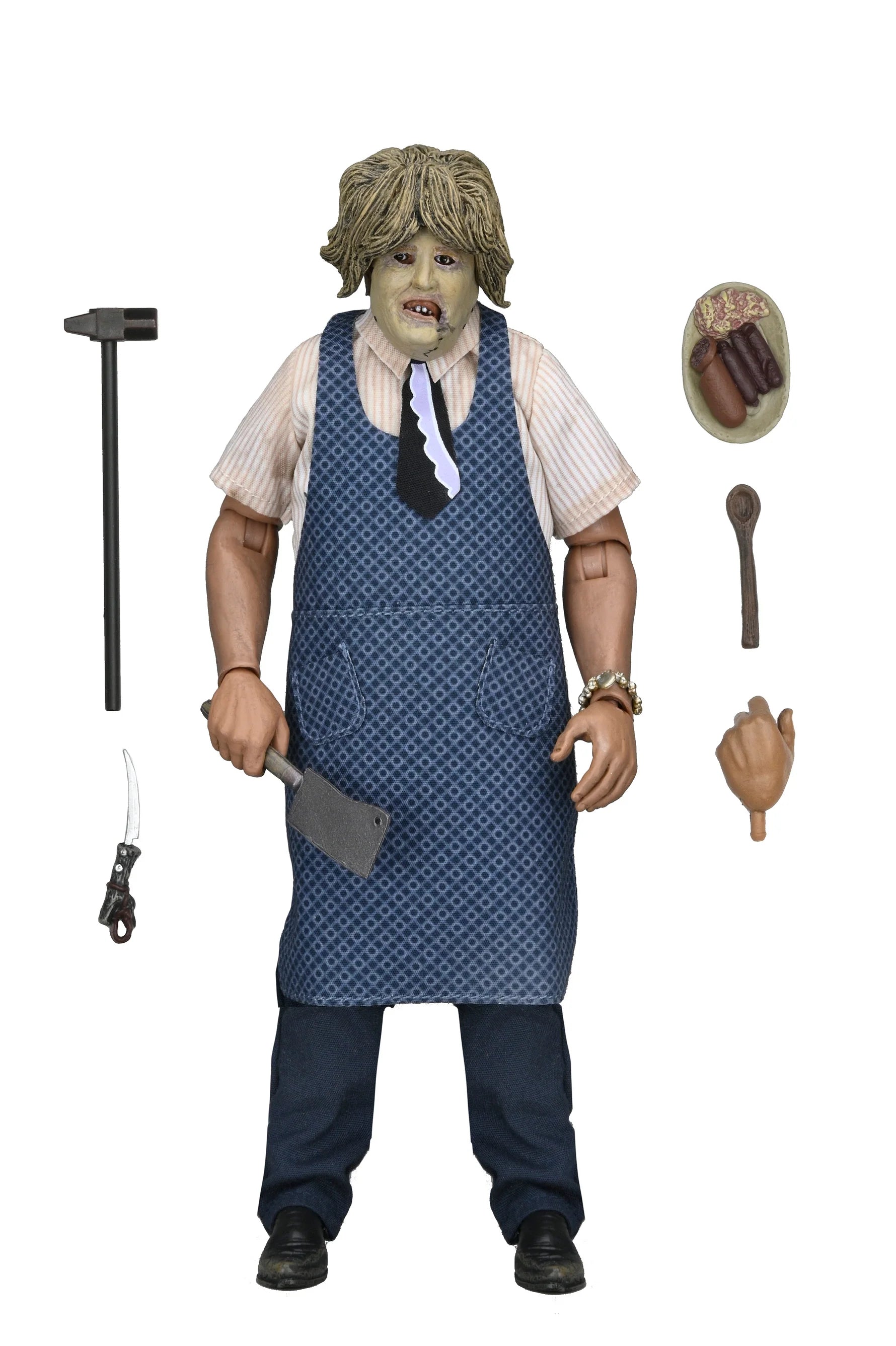 Texas Chainsaw Massacre Leatherface with Old Lady Mask Clothed Action Figure from Neca