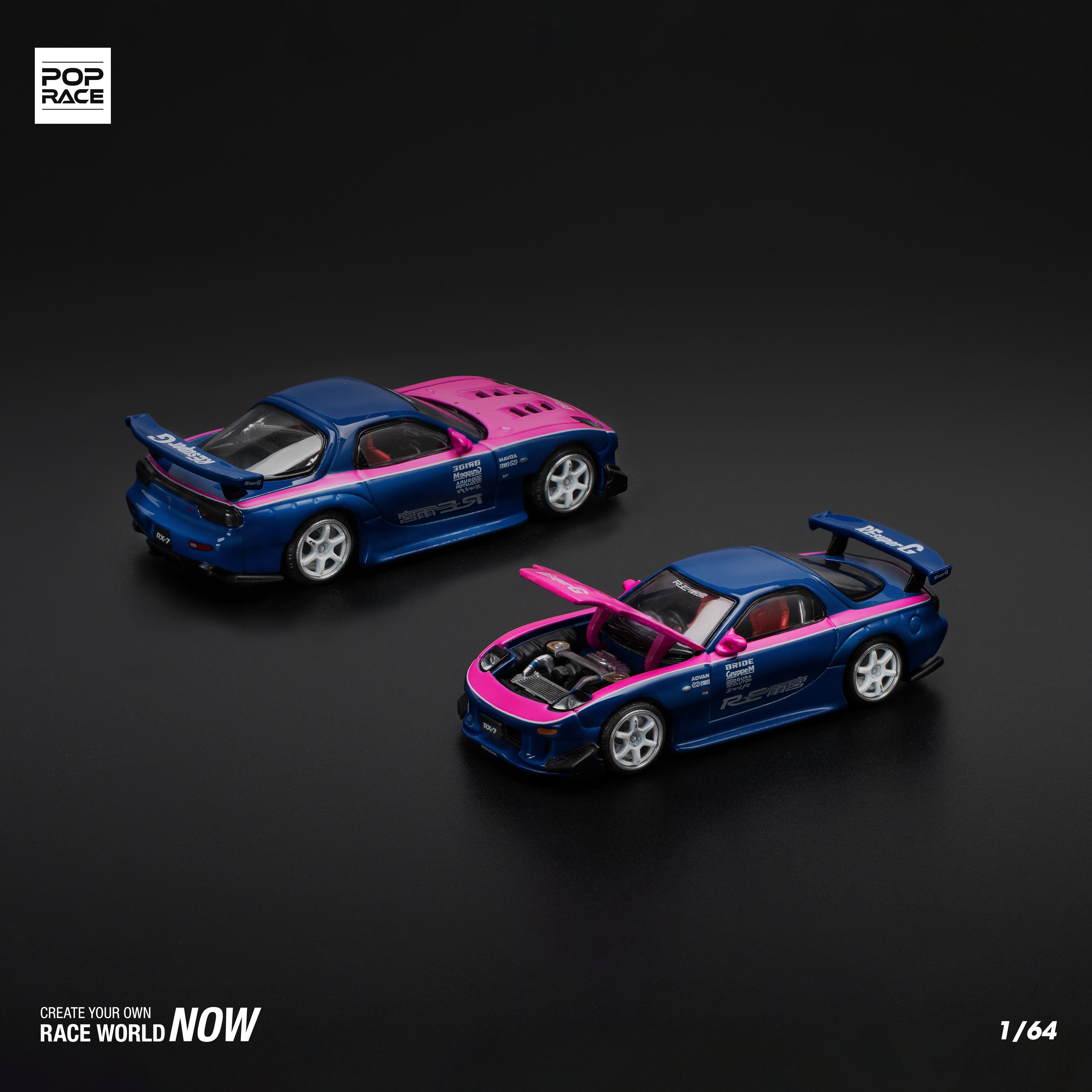MAZDA RX7 RE-AMEMIYA Pink/Blue PR640240 by Pop Race