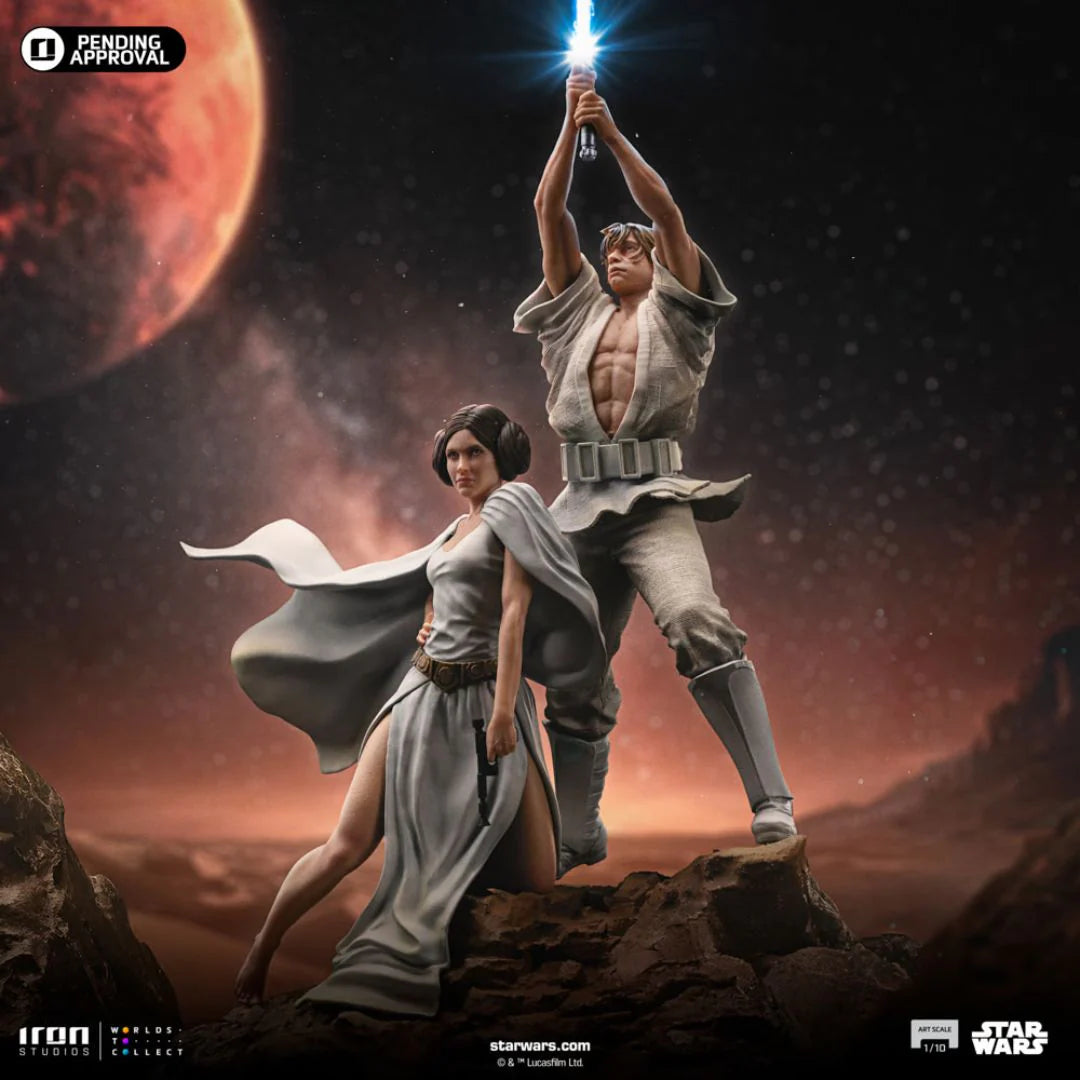 Star Wars Luke and Leia Deluxe Statue By Iron Studios