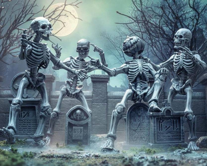 Graveyard Skeletons Action Figure Four Pack