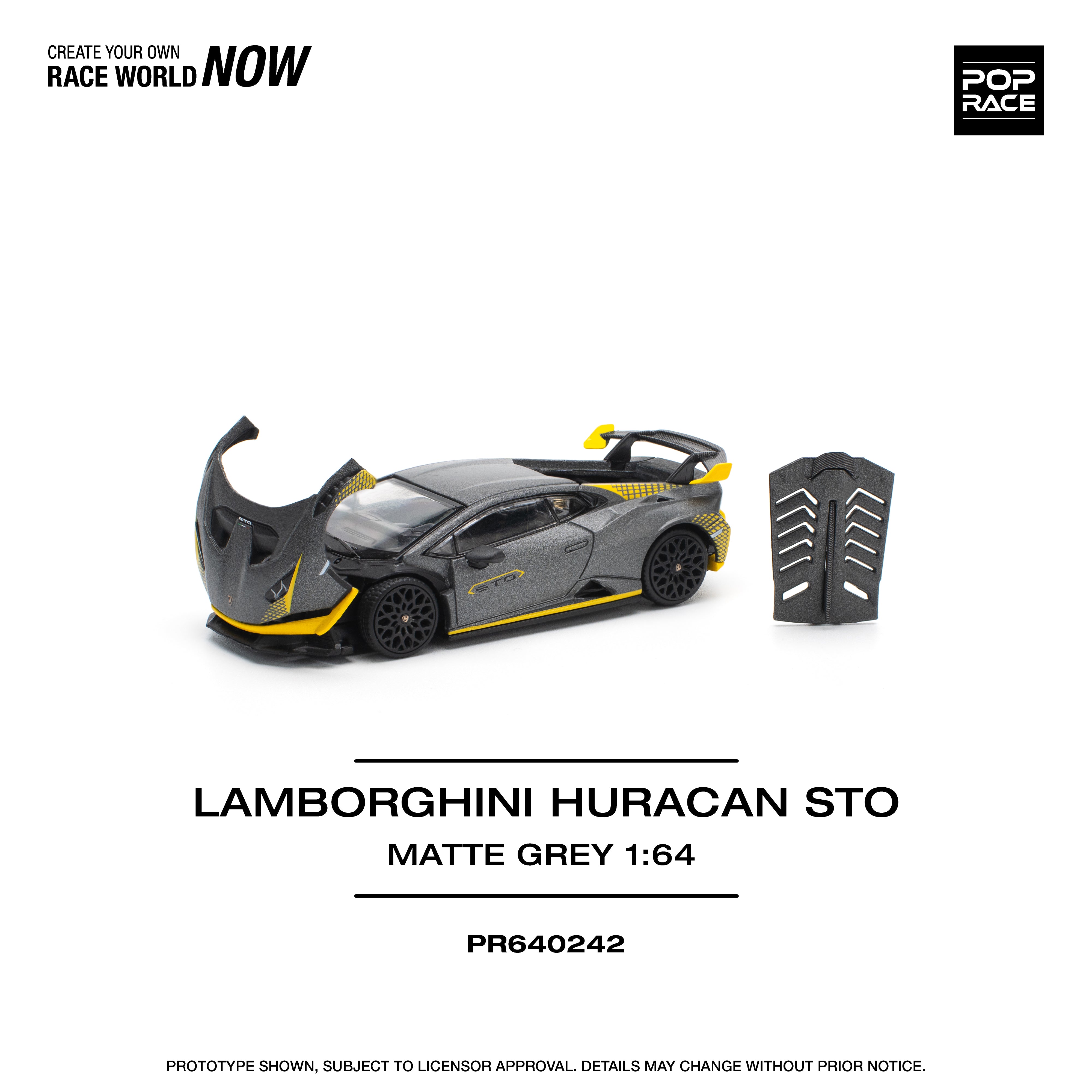 LAMBORGHINI HURACAN STO (Matte Gray) PR640242 by Pop Race