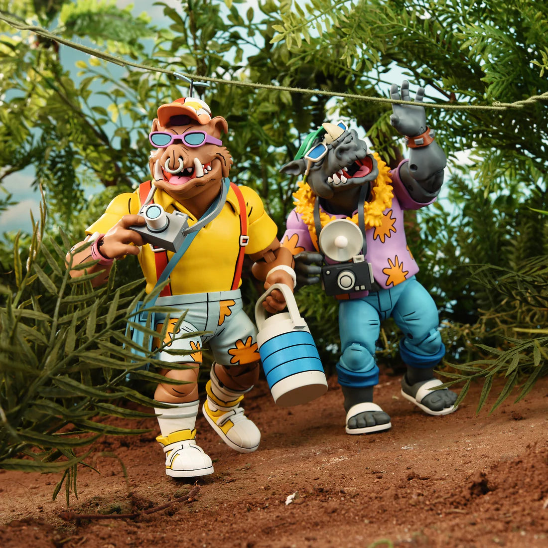 Teenage Mutant Ninja Turtles Vacation Bebop and Rocksteady 2 Pack Action Figure