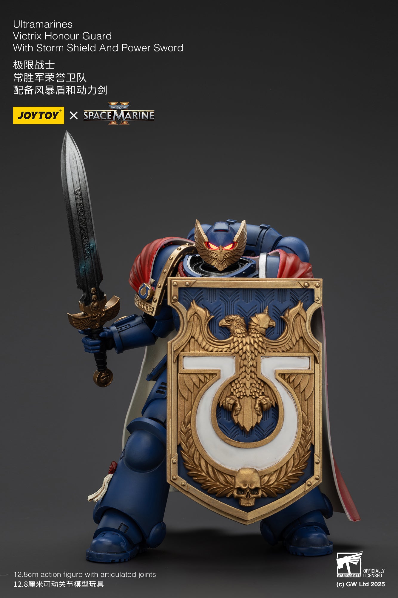 Warhammer 40,000: Space Marine 2 Ultramarines Victrix Honour Guard With Storm Shield And Power Sword Action Figure