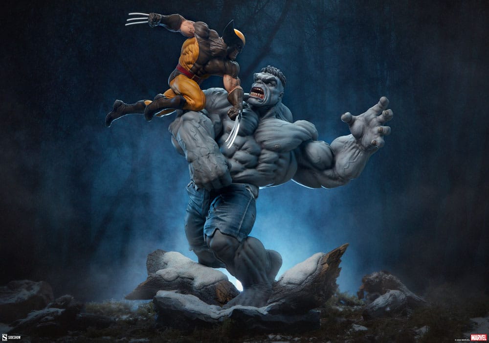 Grey Hulk vs Wolverine Maquette By Sideshow Collectibles