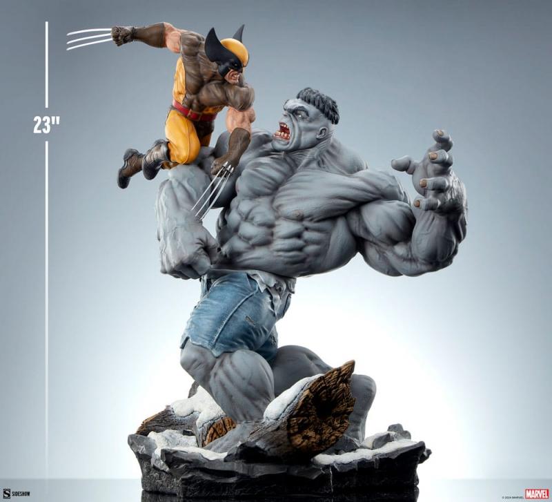 Grey Hulk vs Wolverine Maquette By Sideshow Collectibles