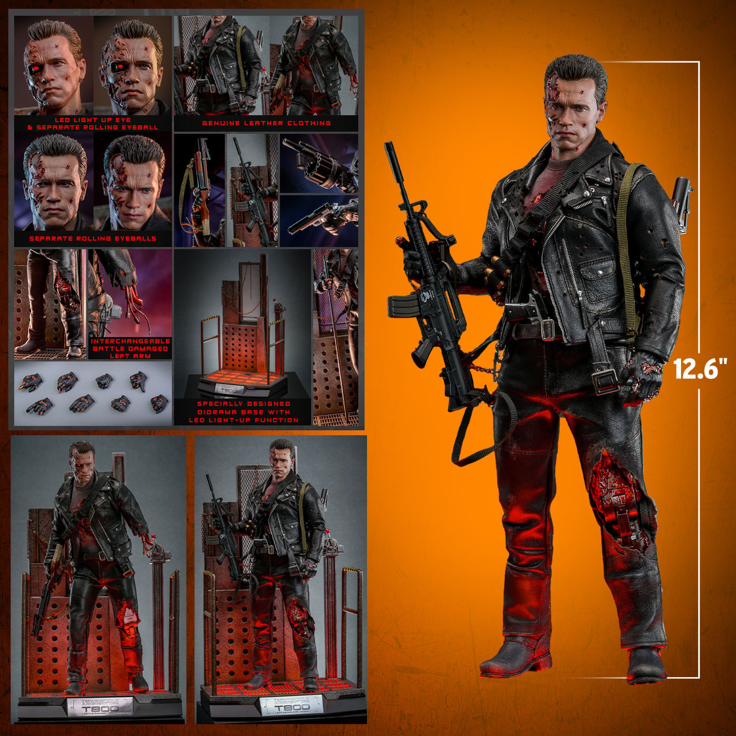 T-800 (BATTLE DAMAGED VERSION 2.0) Sixth Scale Figure by Hot Toys