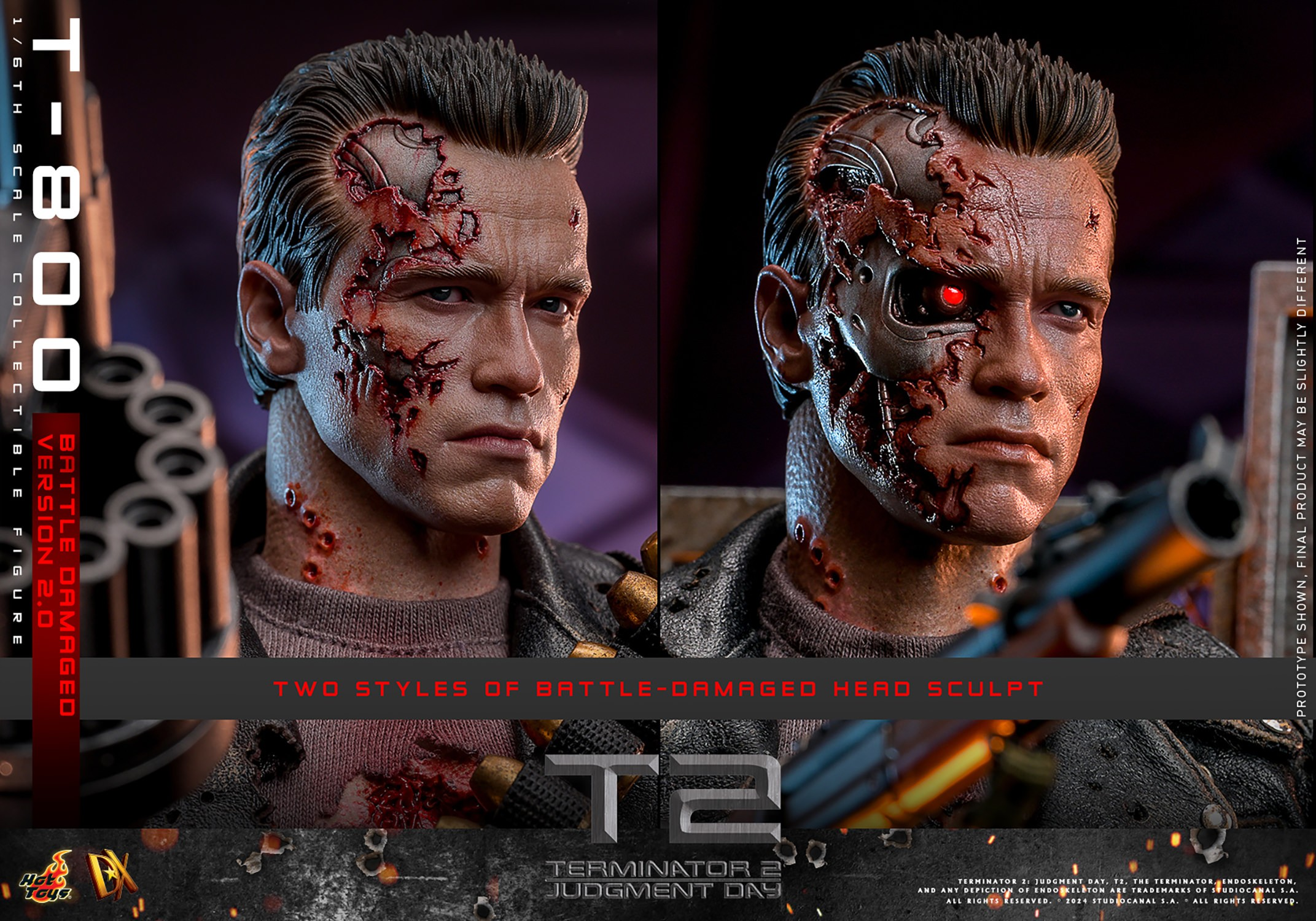 T-800 (BATTLE DAMAGED VERSION 2.0) Sixth Scale Figure by Hot Toys