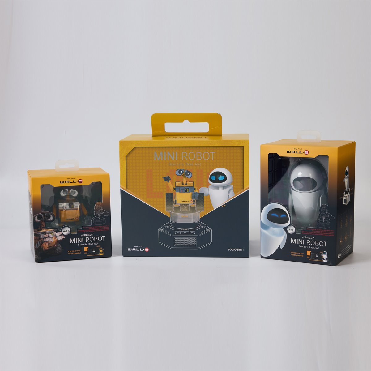 Wall-E Mini Robots Pals Pack Wall-E and Eve Robots with Base by Robosen