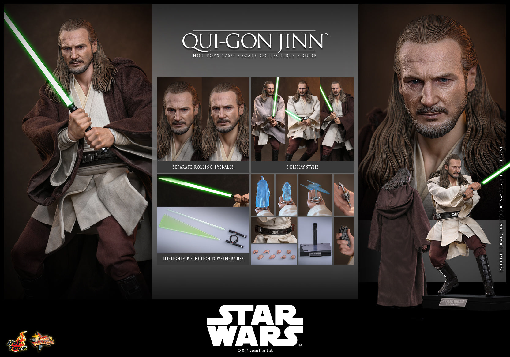 Star Wars: The Phantom Menace™ 1/6th scale Qui-Gon Jinn Figure