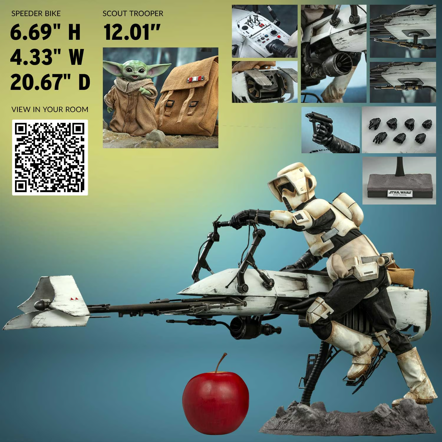 SCOUT TROOPER AND SPEEDER BIKE Set By Hot Toys