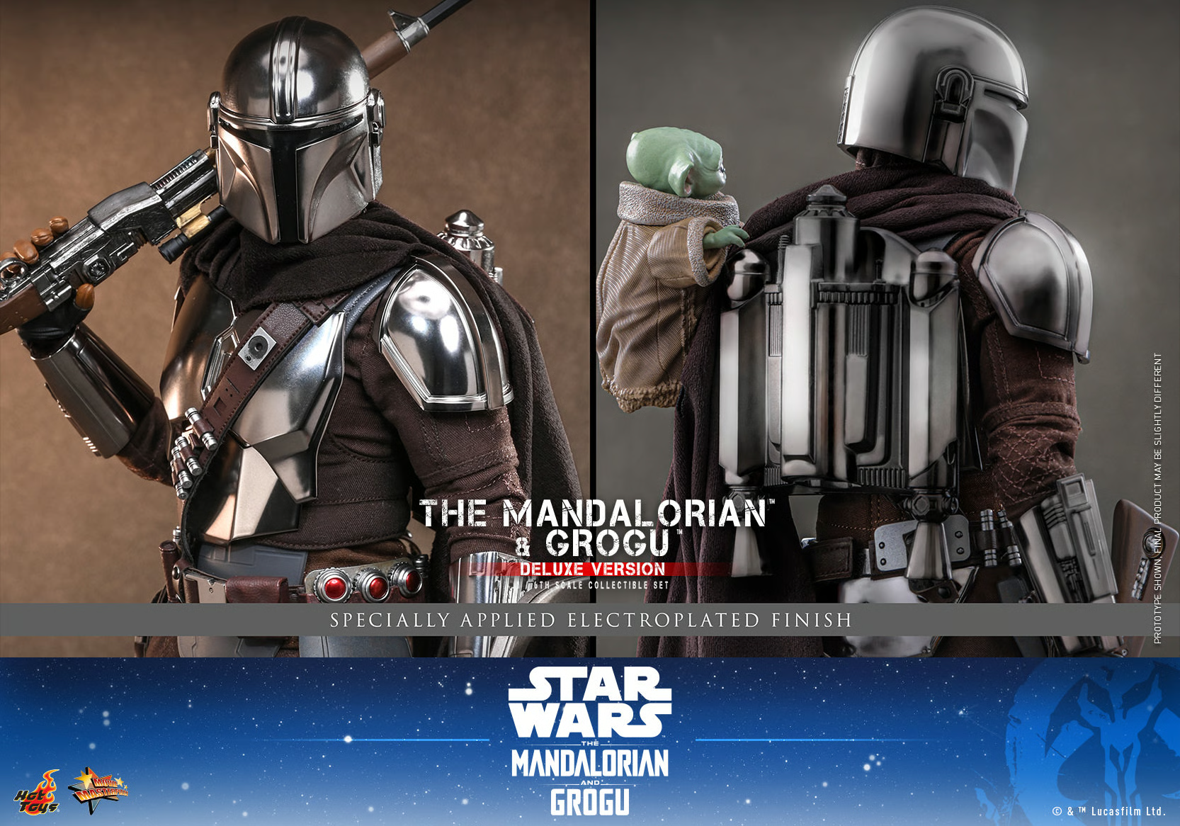 The Mandalorian and Grogu (Deluxe Version) Sixth Scale Figure by Hot Toys