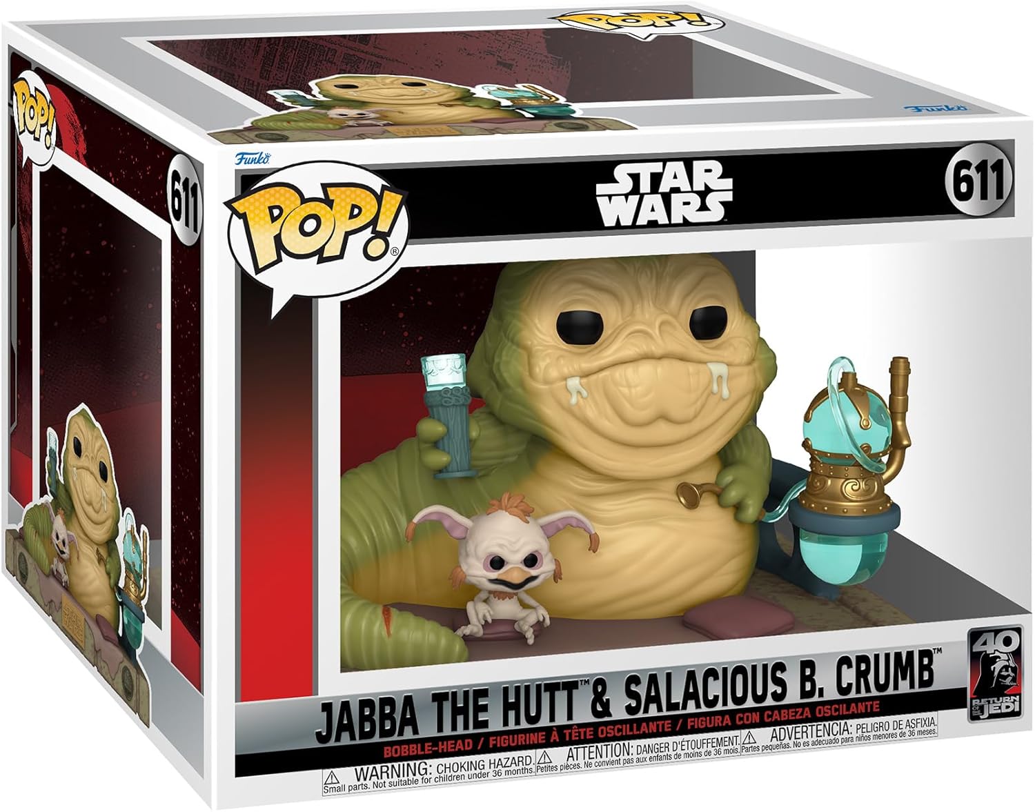 Star Wars - Return of The Jedi 40th Anniversary, Jabba The Hutt & Salacious B. Crumb Funko Pop!