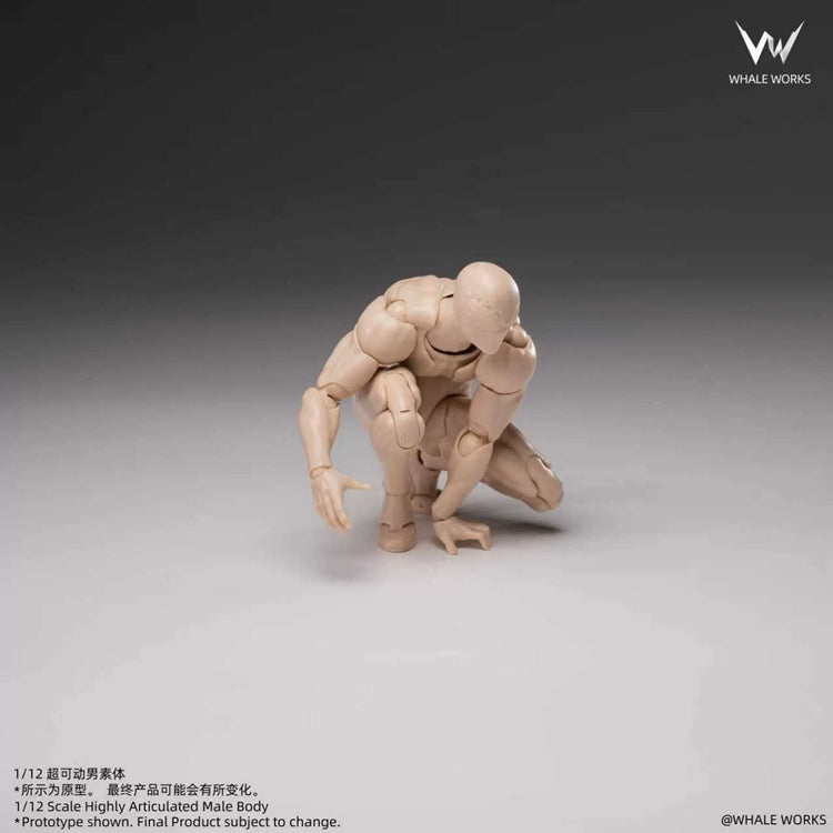 WHALE WORKS Male Body White Skin Action Figure