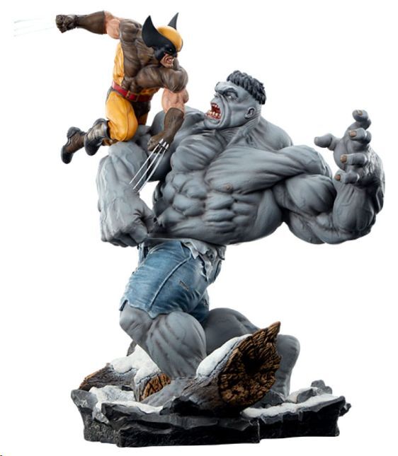 Grey Hulk vs Wolverine Maquette By Sideshow Collectibles