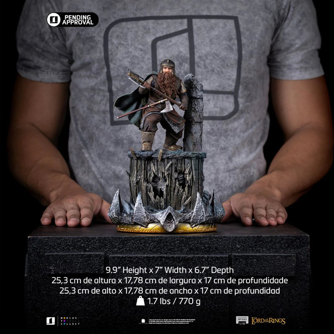 The Lord Of The Rings Gimli Unleashed Art Statue By Iron Studios