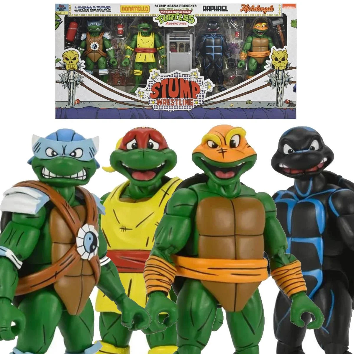 Teenage Mutant Ninja Turtles Archie Comics Stump Wrestling Turtles Action Figure 4-Pack