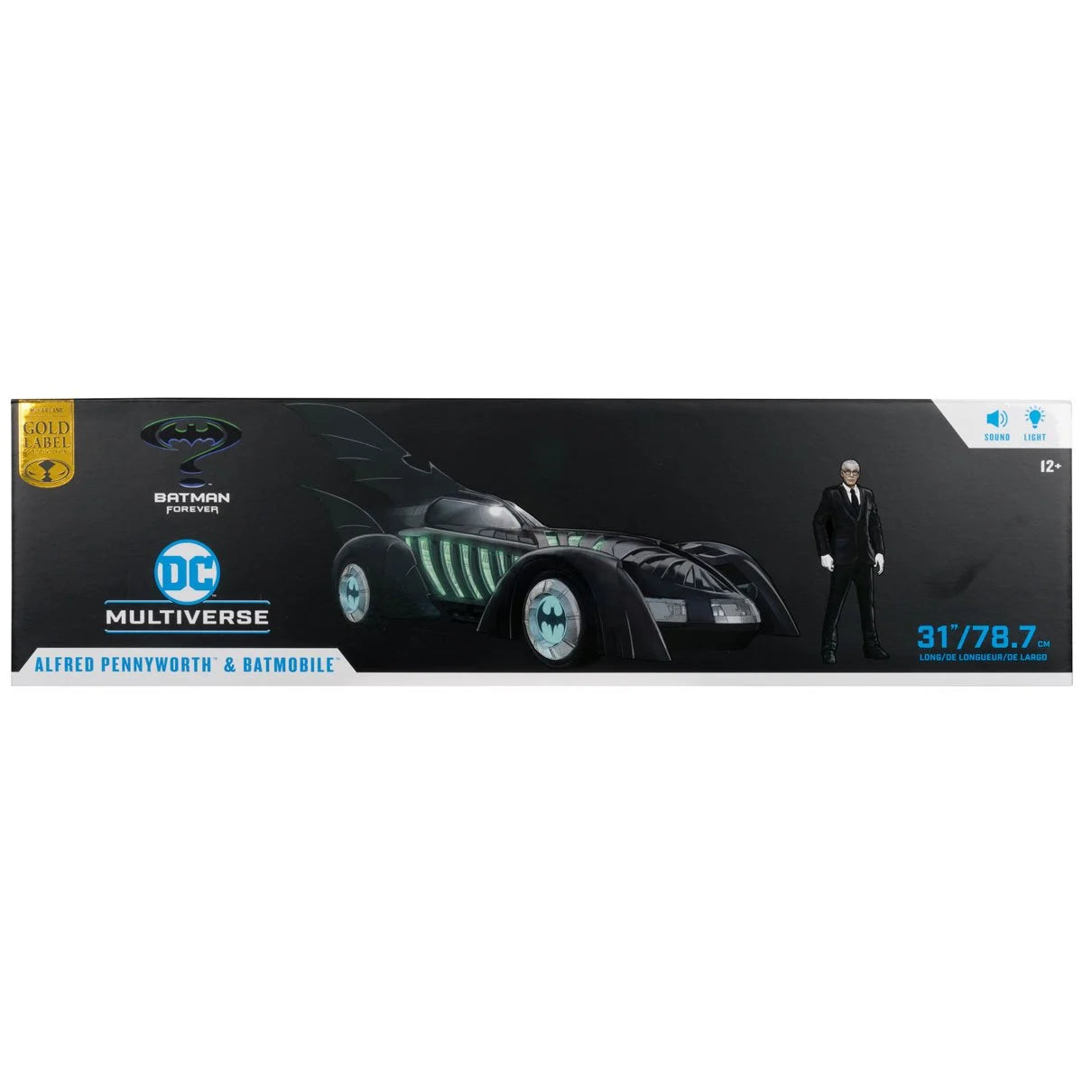 DC Multiverse Batman Forever Batmobile Vehicle and Alfred Pennyworth Action Figure