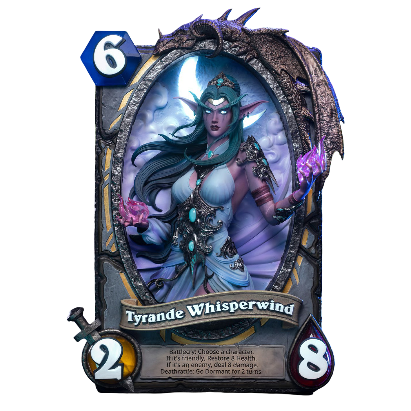 Tyrande Whisperwind 3D Art Frame Statue by HEX Collectibles