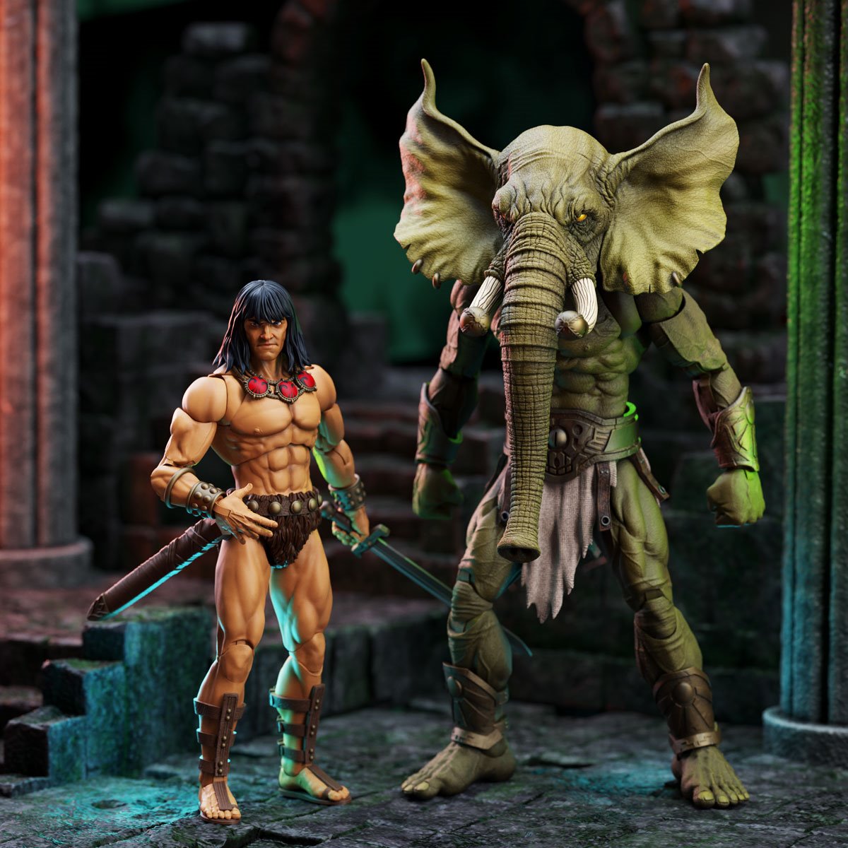 Conan the Barbarian The Tower of the Elephant Young Conan and Yag Kosha Action Figure 2-Pack By Boss Fight Studio