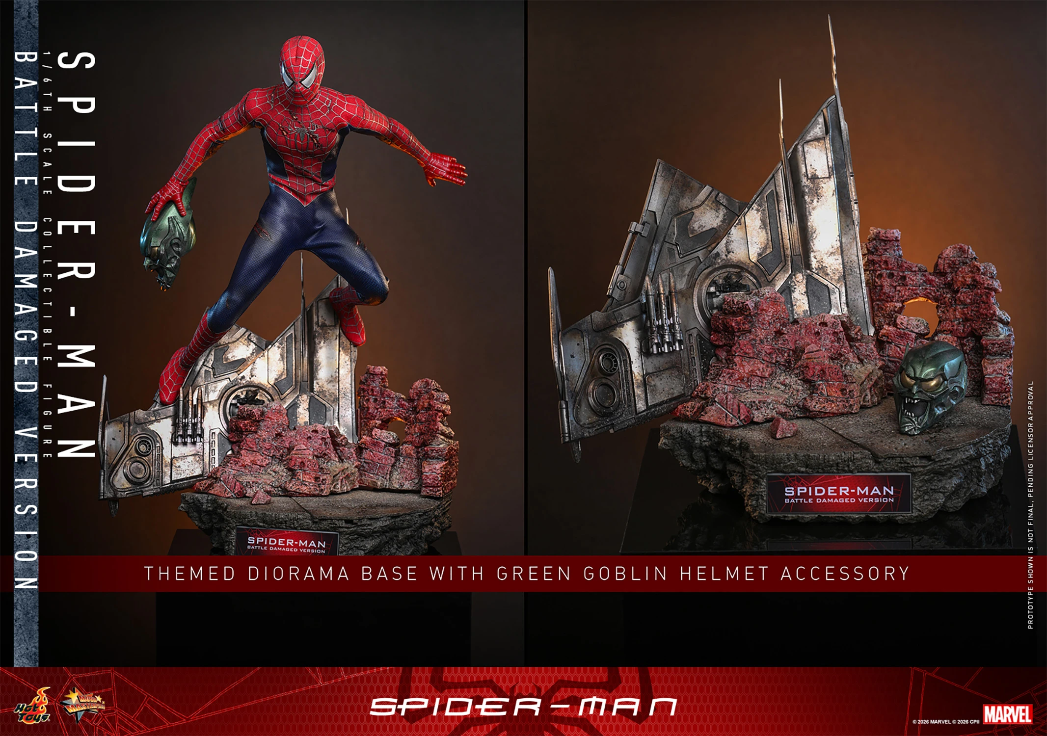 Spider-Man (Battle Damaged Version) Figure by Hot Toys